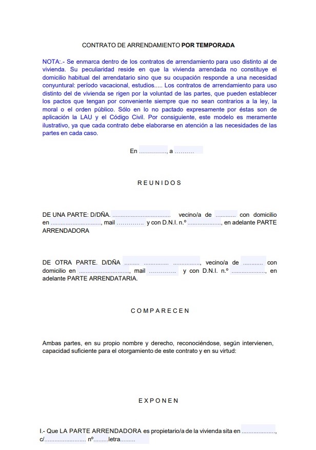 Contrato de Arrendamiento de Vivienda Modelos de Contrato